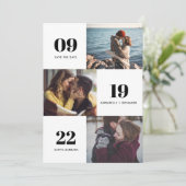 Modern Photo Collage Wedding Save The Date (Staand voorkant)