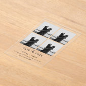 Modern Photo Collage Wedding Save The Date Acryl Uitnodigingen (Laagn)