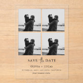 Modern Photo Collage Wedding Save The Date Acryl Uitnodigingen (Voorkant)