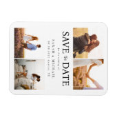 Modern Photo Collage Wedding Save the Date Magneet (Horizontaal)