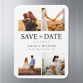 Modern Photo Collage Wedding Save the Date Magneet