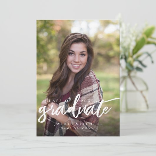 Modern Photo College of High School Afstuderen Aankondiging (Staand voorkant)