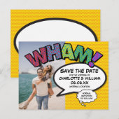 Modern Photo Comic Book Bewaar de datum Aankondigingskaart (Voorkant / Achterkant)