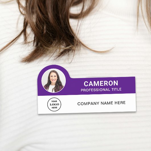 Modern Photo Company Logo Purple Magnetic Naamplaatje