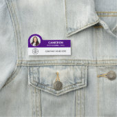 Modern Photo Company Logo Purple Magnetic Naamplaatje (In situ)