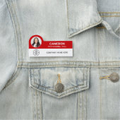 Modern Photo Company Logo Red Magnetic Naamplaatje (In situ)