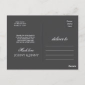 Modern photo customizable black wedding briefkaart (Achterkant)