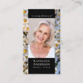 Modern Photo Daises Memorial Prayer Kaart Contactkaartje (Voorkant)