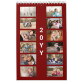 Modern Photo Dark Red Cover Kalender (Hoes)
