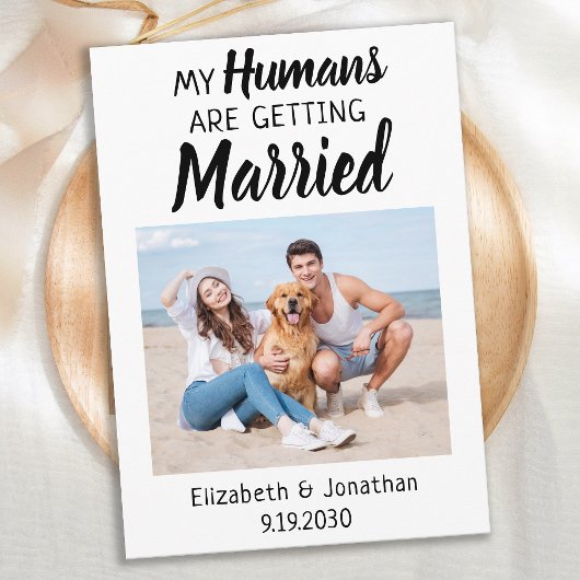 Modern Photo Dog Wedding Save The Date