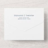 Modern Photo Dusty Blue Wedding RSVP All In One Uitnodiging (Achterkant)
