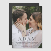 Modern Photo Editorial Wedding Magnetische Uitnodiging (Voorkant / Achterkant)
