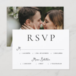 Modern Photo Editorial Wedding RSVP Kaartje