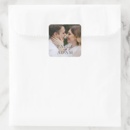 Modern Photo Editorial Wedding Vierkante Sticker