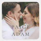 Modern Photo Editorial Wedding Vierkante Sticker (Voorkant)