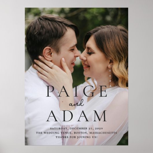 Modern Photo Editorial Wedding Welcome Sign Poster (Voorkant)