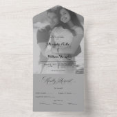 Modern Photo Elegant Customized Wedding All In O All In One Uitnodiging (Binnen)