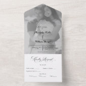 Modern  Photo Elegant Customized Wedding  All In O One Uitnodiging (Binnen)