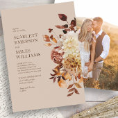 Modern Photo Fall Wedding Kaart