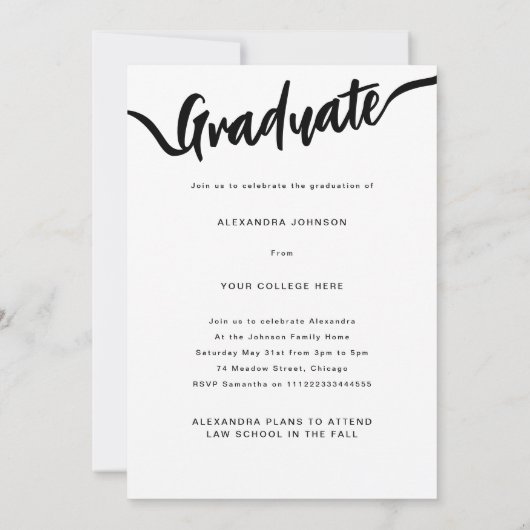 Modern Photo Floral Afstuderen Announcement Party Kaart (Achterkant)