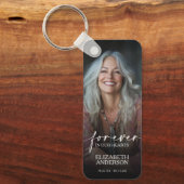 Modern Photo Forever in our Hearts Memorial Sleutelhanger (Voorkant)