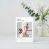 Modern Photo Funeral Cross Psalm 23 Prayer Card Visitekaartje (Staand voorkant)