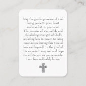 Modern Photo Funeral Prayer Card With Cross Visitekaartje (Achterkant)
