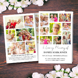 Modern Photo Funeral Programme for Men