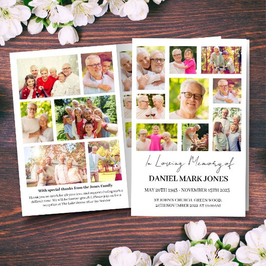 Modern Photo Funeral Programme for Men