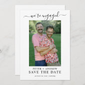 Modern Photo Gay Wedding Save The Date Kaart (Voorkant / Achterkant)