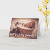 Modern Photo Godmoeder-voorstel Kaart (Gele Bloem)