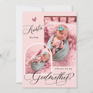 Modern Photo Godmoeder-voorstel Kaart