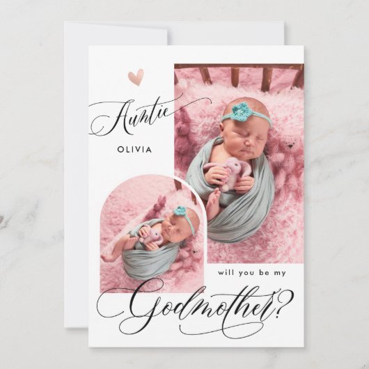 Modern Photo Godmoeder-voorstel Kaart (Voorkant)