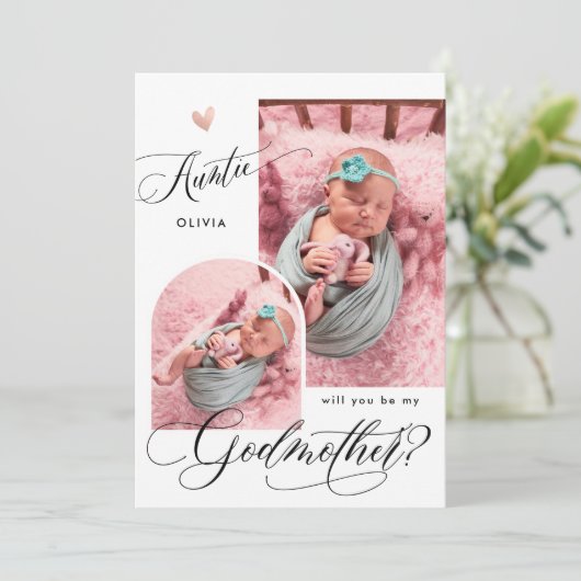 Modern Photo Godmoeder-voorstel Kaart (Staand voorkant)