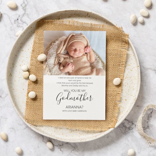 Modern Photo Godmoeder-voorstel Kaart