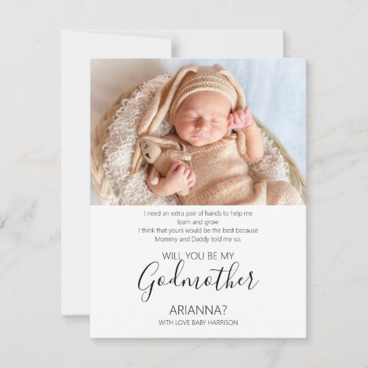 Modern Photo Godmoeder-voorstel Kaart (Voorkant)