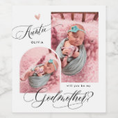 Modern Photo Godmoeder-voorstel Wijn Etiket (Enkel label)