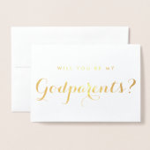 Modern Photo Godparent Voorstel Folie Kaarten (Voorkant met envelop)