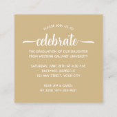 Modern Photo Gold-Afstuderen Informatiekaartje (Achterkant)