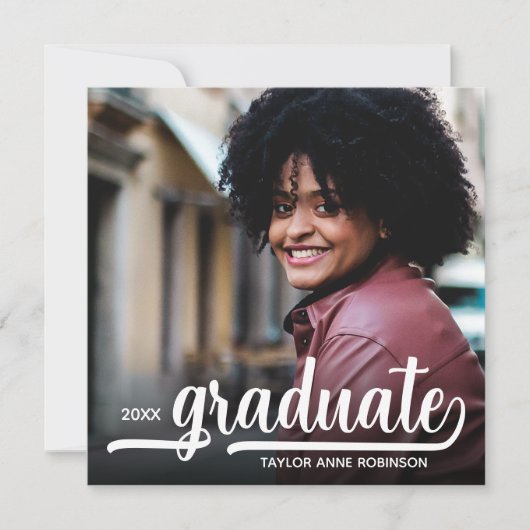 Modern Photo Gold-Afstuderen Kaart (Voorkant)