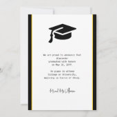 Modern Photo Gold Black Afstuderen aangekondigd Kaart (Achterkant)