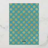 Modern Photo Gold Turquoise Mint Script-Kerstmis Folie Feestdagenkaart (Achterkant)