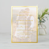 Modern Photo Gold Wedding Folie Uitnodiging (Staand Voorkant)