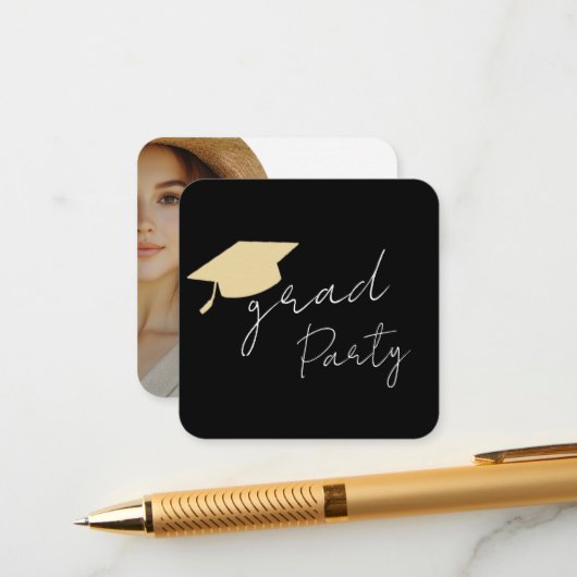 Modern Photo Grad Party  Informatiekaartje (Voorkant / Achterkant in situ)