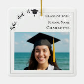 Modern photo Graduate Keramisch Ornament (Achterkant)