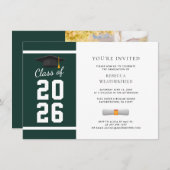 Modern Photo Graduation 2026 Party Kaart (Voorkant / Achterkant)