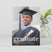 Modern Photo Graduation Aankondiging (Staand voorkant)