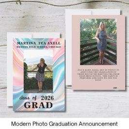 Modern Photo Graduation Announcement  Aankondiging