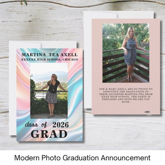 Modern Photo Graduation Announcement  Aankondiging