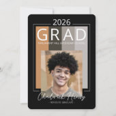 Modern Photo Graduation Colour Block Class of 2026 Kaart (Voorkant)
